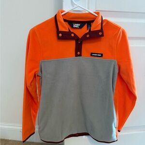 NWOT Land’s End Orange and Maroon Fleece Pullover